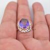 Natural Amethyst Ring, 925 Sterling Silver Ring, Oval Designer Ring, February Birthstone Promise Ring, Handmade Ring