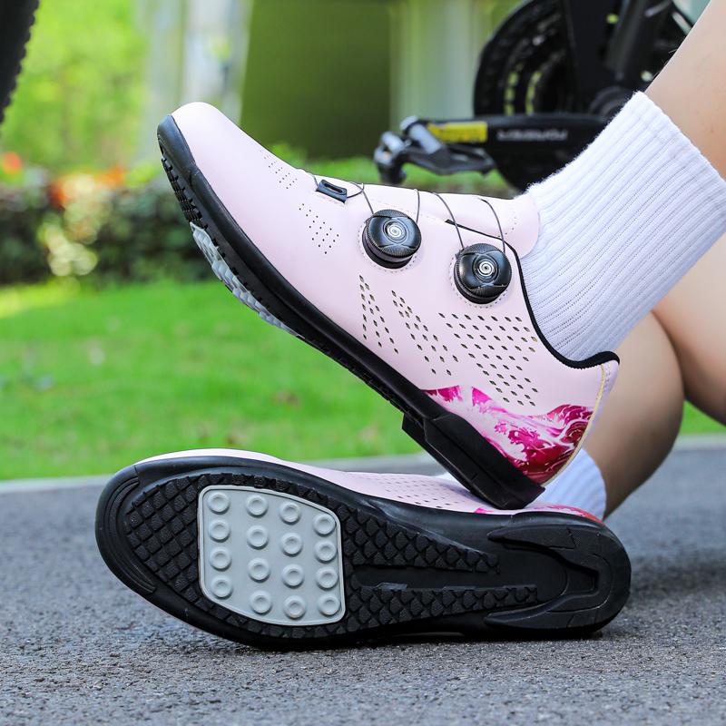 

2025 Мужские и женские велотуфли для MTB SPD для улицы, скоростные туфли для шоссейных гонок, нескользящие, дышащие, износостойкие, с застежкой BOA 38 фиолетовый