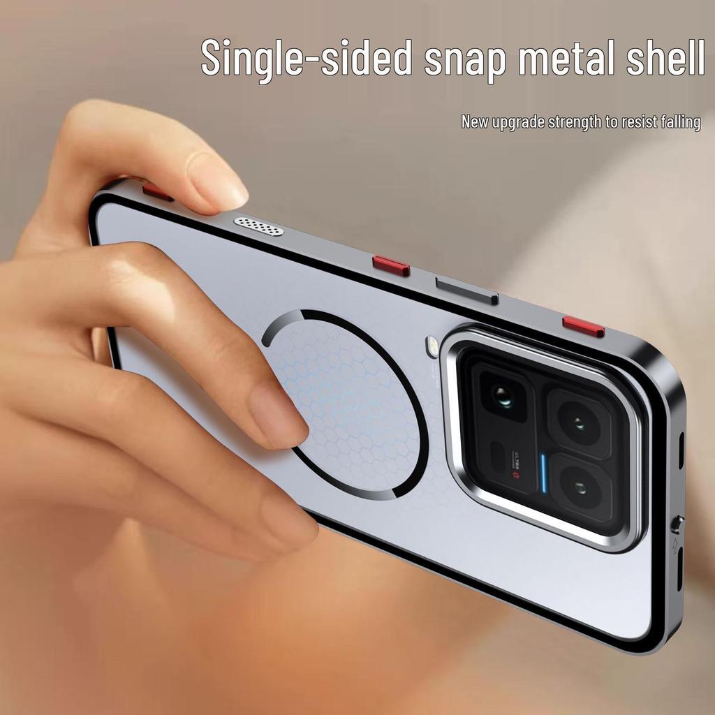 Aluminum Alloy Snap-Button Phone Case with Magnetic Back for iQOO 15 Ultra - Ideal for Cross-Border Use
