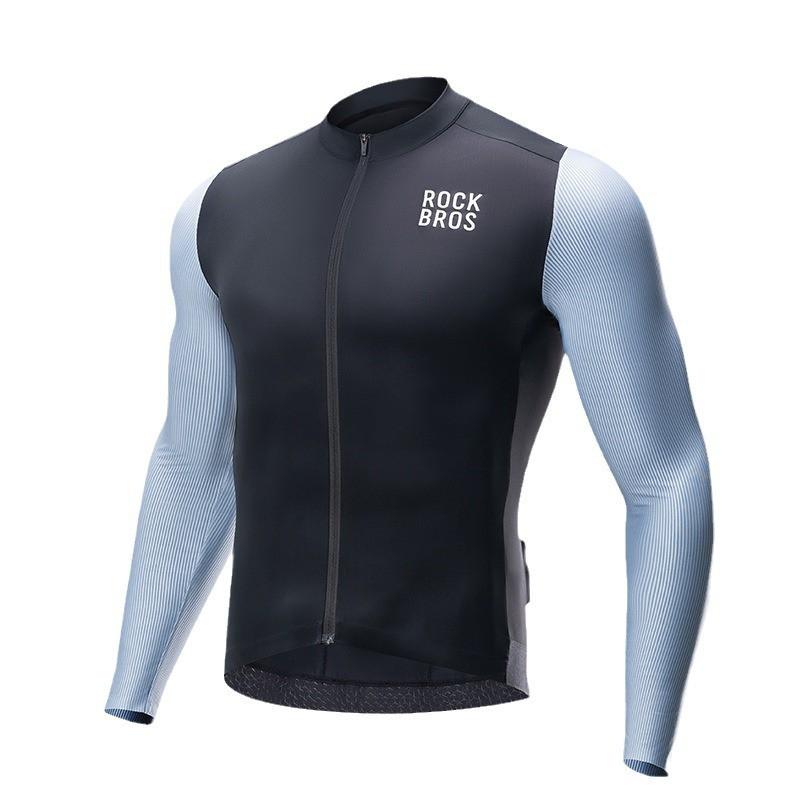ROCKBROS Mens Cycling Jersey Long Sleeve Breathable Lightweight Mountain Road Bike Apparel Summer