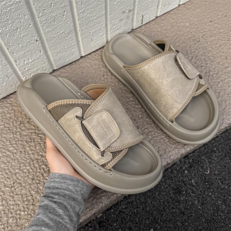 2025 Hot Sale Luxury Mens Leather Sandals Summer Designer High Quality Sandals Man Daily Black Flat Sandals For Men Beach Shoes