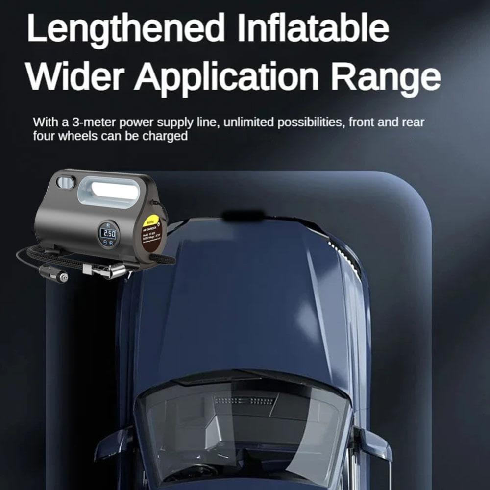 

Portable Tire Inflator Air Compressor,Car Electric Air Pump Tire Inflator LED Digital Inflatable Pump 12V Portable Air чорний
