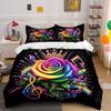 Colorful Rose Musical Decoration Set Soft Skin-Friendly Bedding Set Includes 1 Duvet Cover And 2 Pillowcase Gift