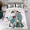 Funda Nórdica de Dibujos Animados Funda de Almohada Corazón de TV Juego de Ropa de Cama Decoración de Dormitorio para Adultos Niños Niñas Regalo Infantil Tamaño Individual Doble