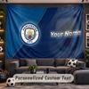 Manchester City Personalized Tapestry Support Custom Name, Wall Art Home Decoration