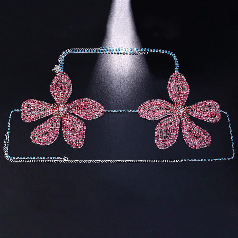 

Цепочка на грудь в форме цветка со стразами, цепочка на шею, сексуальная модная универсальная подходящая женская модель серебряный