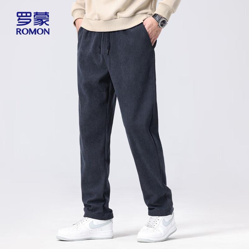 ROMON Men's Straight-Leg Warm Casual Pants