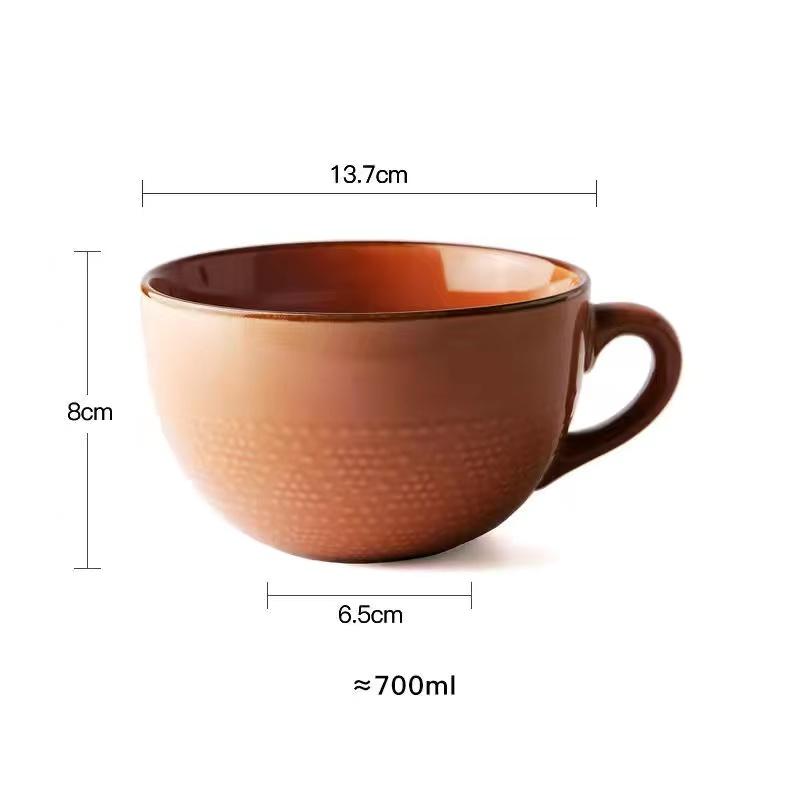 Keramik-Kaffeetasse mit großem Fassungsvermögen für den Haushalt, Trinkgeschirr für das Büro, Salatschüssel mit Instantnudeln, Frühstücksmilch, Haferflockenbecher, 700 ml