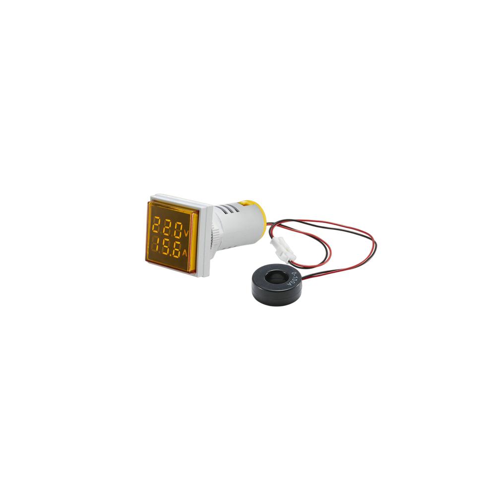 AC 50-500V 0-100A Square LED Digital Voltmeter Ammeter 110V 220V Voltage Current Meter Voltammeter Car Volt Amp Tester Detector