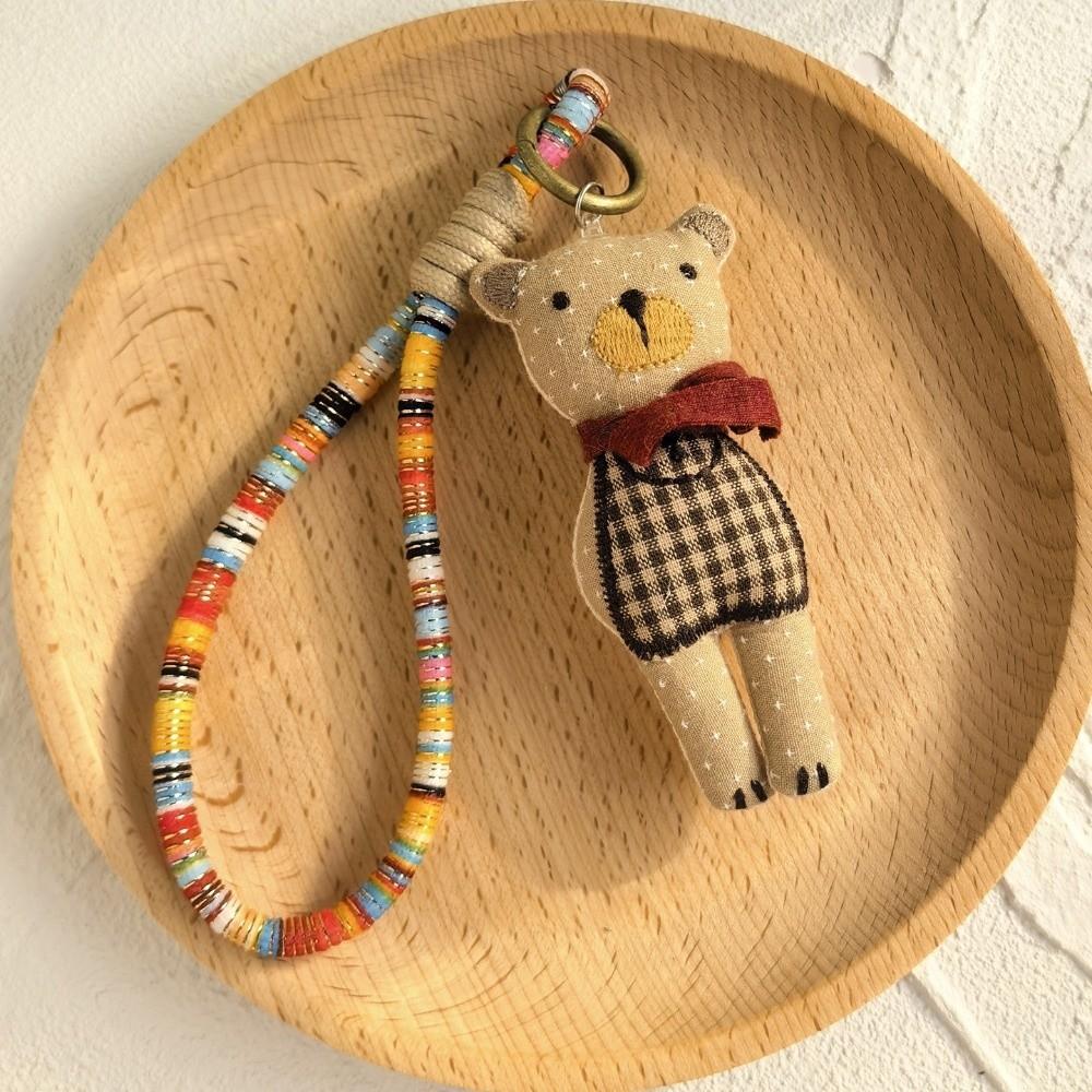 Kitty Handmade Animal Pendant Rabbit Korean Style Keychain Creative Cat Dog Keyring  Backpack Decor