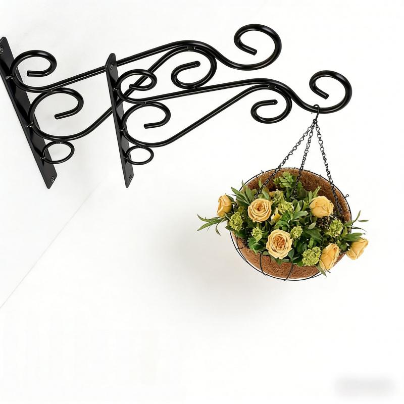 Hanging Iron Art Flower Pot Stand2-4Wall-Mounted Green Radish Succulent Hanging Basket Stand for Outdoor Balcony Use