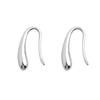 999 Sterling Silver Curved Hook Water Drop Rupert's Tear Earrings - Elegant, Lightweight Jewelry for Women