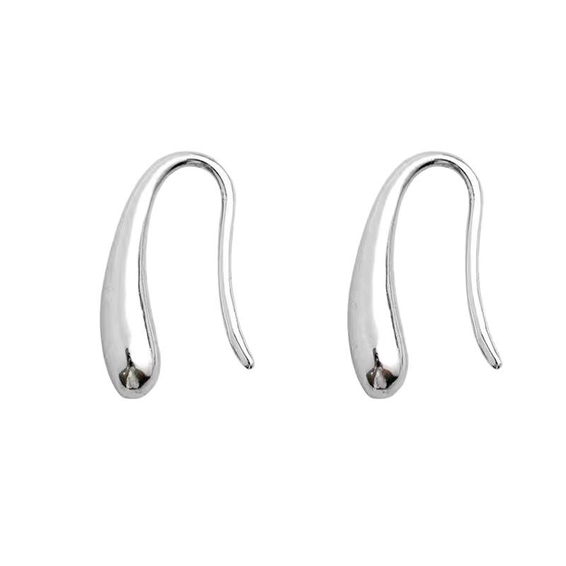 999 Sterling Silver Curved Hook Water Drop Rupert's Tear Earrings - Elegant, Lightweight Jewelry for Women
