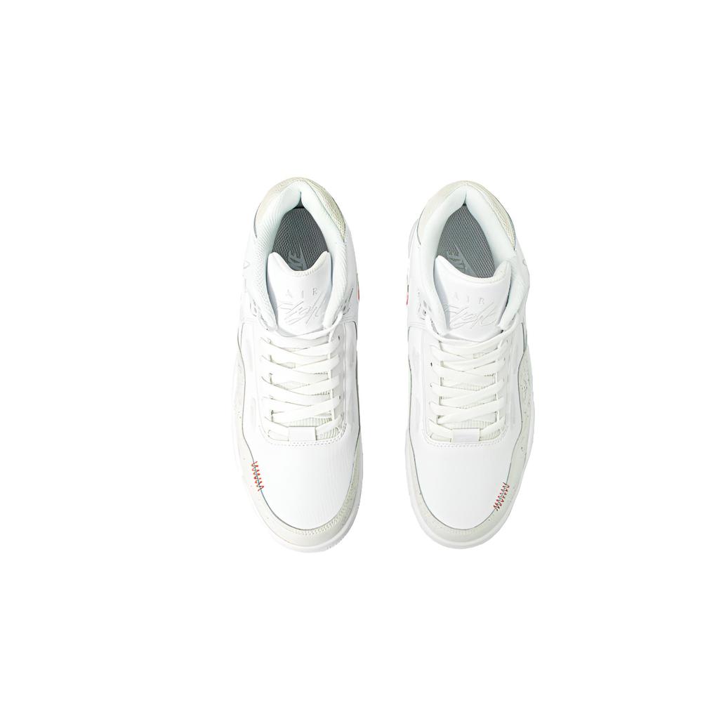 Nike Flight Legacy Prosperity And Auspiciousness Mid top Vintage Basketball Shoes Unisex White Red BQ4212-101(Team196-)