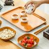 Bone Spitting Dish Imitation Wood Grain Serving Trays Japanese-Style Plastic Fruit Bowl Stackable Salad Tray Kitchen Organizer