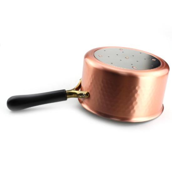 Shinko Metall Einhändige Kupfer 18cm IH-kompatible Hammerpfanne, Antik, IH-101