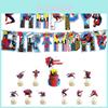 Spiderman Birthday Party Supplies Kit Quick Setup And Tear Down Festive Decor Pull Flags Cake Inserts Mixed Color Balloons!