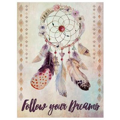 [P1811] - Multicolored Beige 'Boho' Canvas (Follow Your Dreams) - 40x30cm
