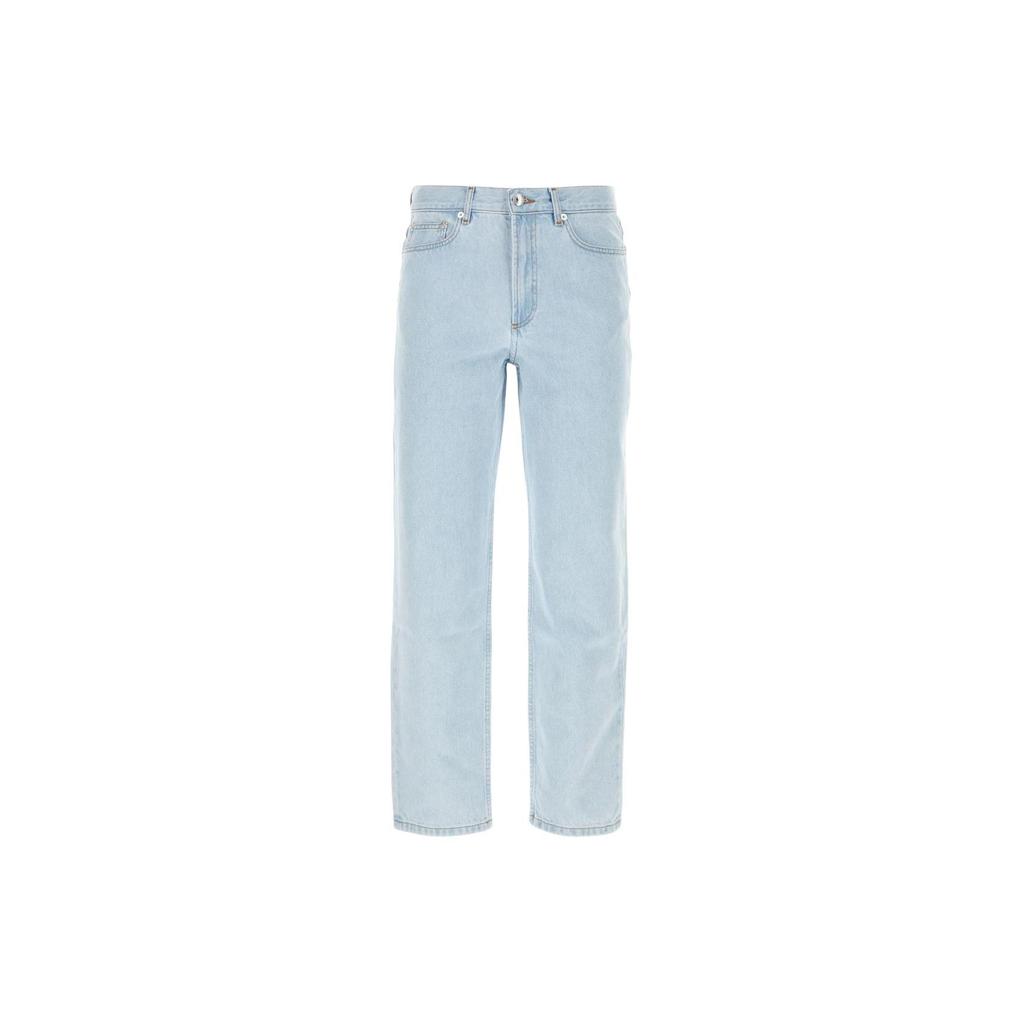 A.P.C Solid Color Straight Leg Mid Rise Zipper Fly Jeans Men Jeans Blue COGXKH09121-AAF
