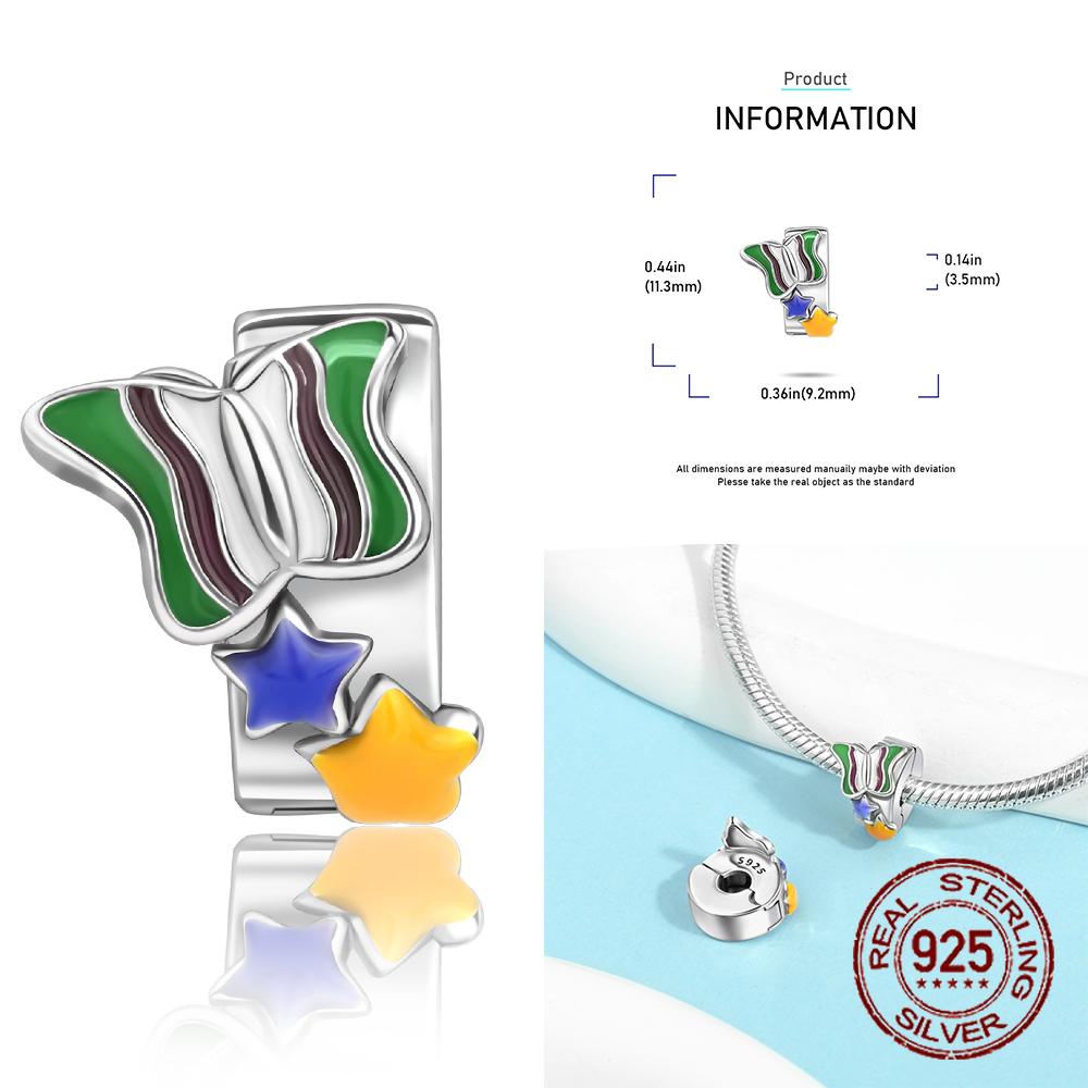 Měď Barevné Macešky Sedmikrásky Květiny Víla Elfové Motýl Přívěsek Korálek Vhodný pro Náramek Butik Sladěný Dárek