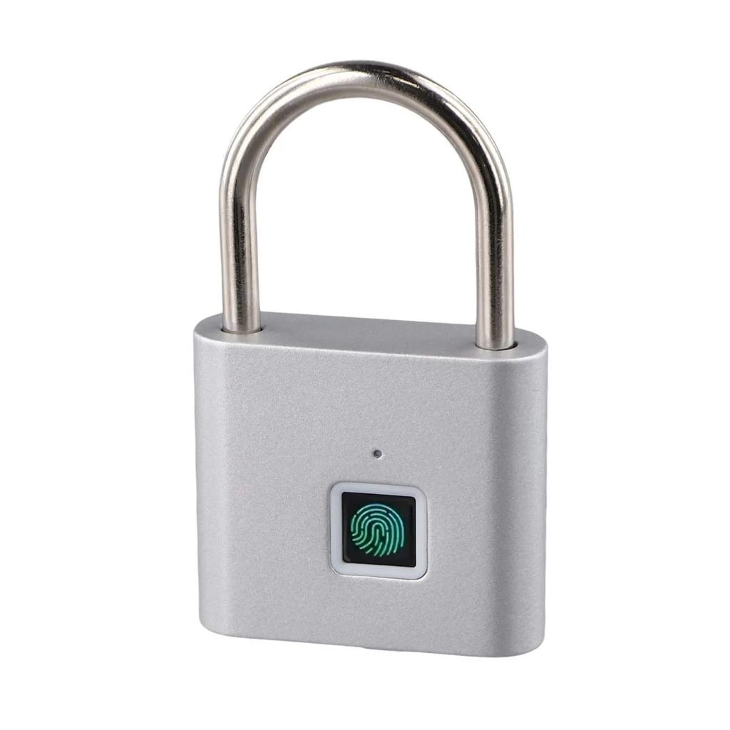 Fingerprint Sensor Smart Lock with USB Rechargeability Waterproof Design Perfect for Securing Bicycles and Travel Gear