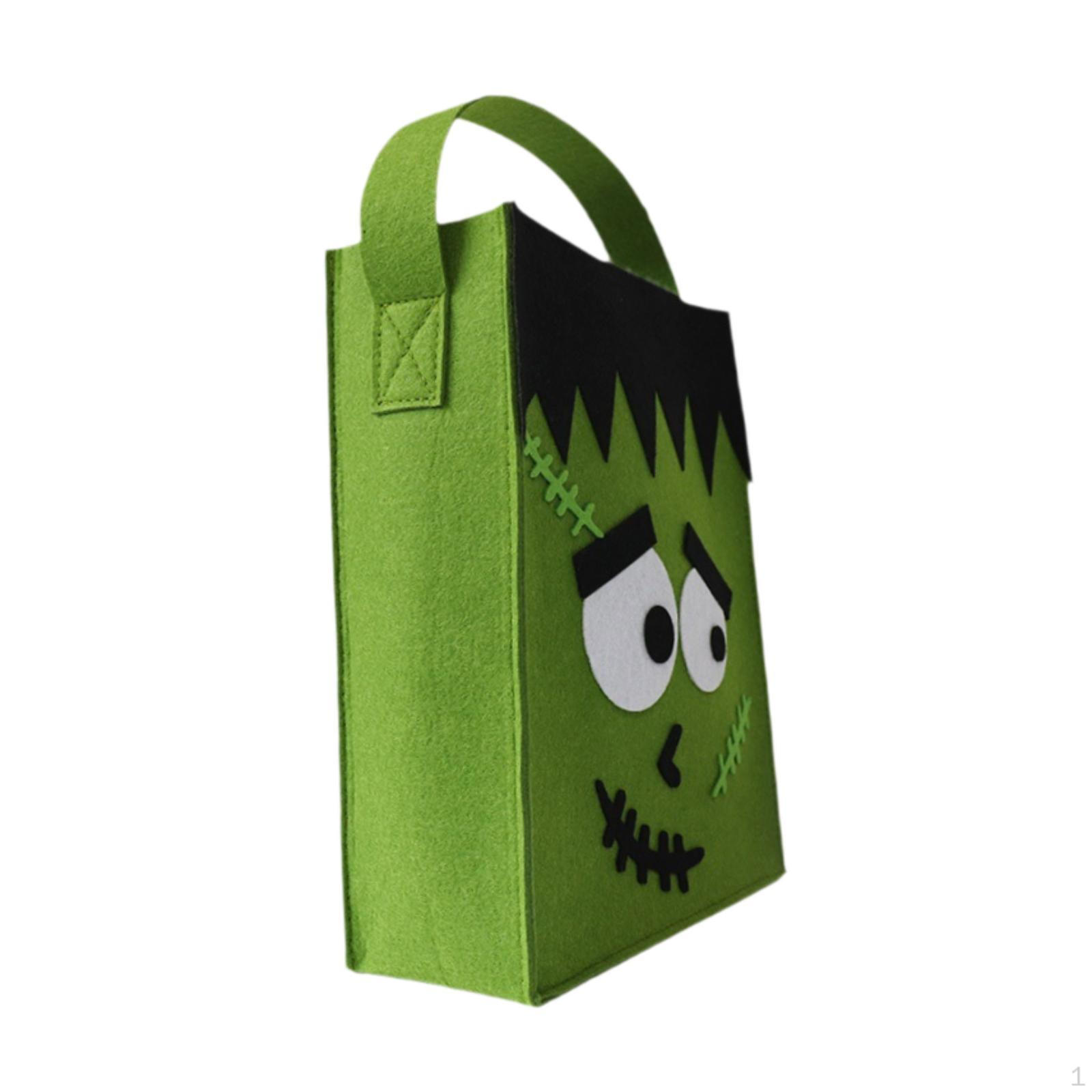

Halloween Gift Bag, Reusable And Versatile Candy Felt Tote Bag for Shopping, Party, Holiday зелений