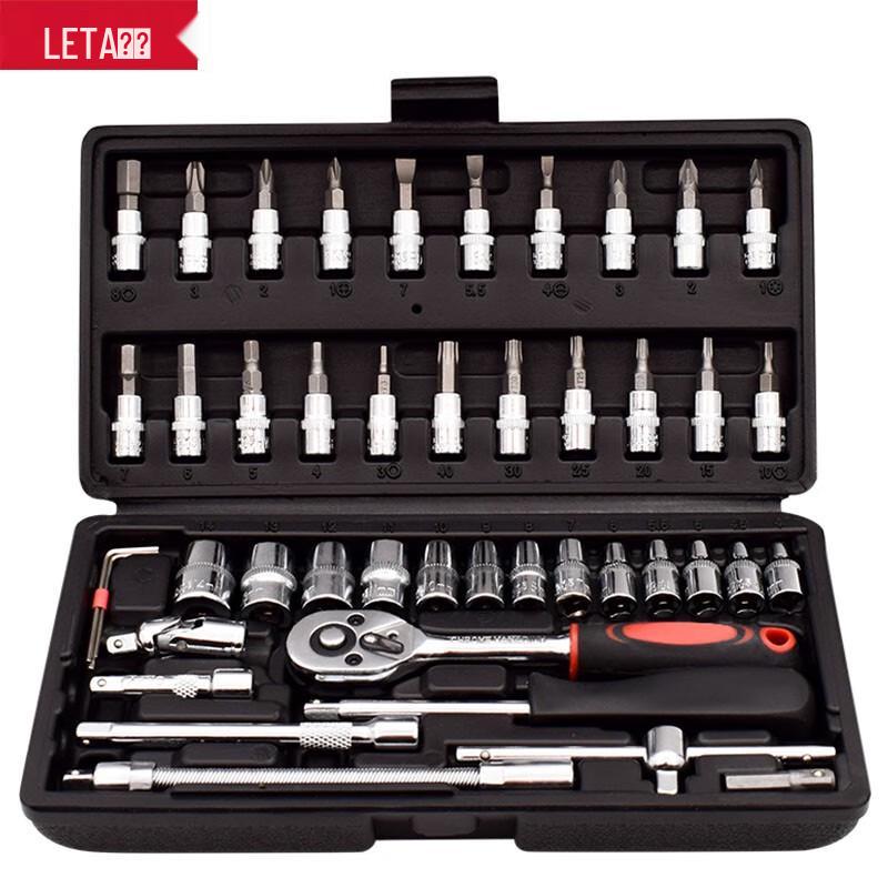 LETA Professional Socket and Hardware Tool Sets 46-Piece
