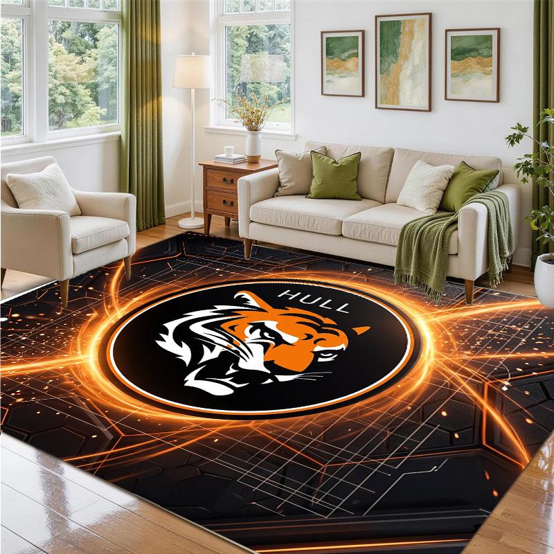 Hull City Fußball Design Kristall Samt Teppich Weiche Dekorative Matte für Schlafzimmer Eingang
