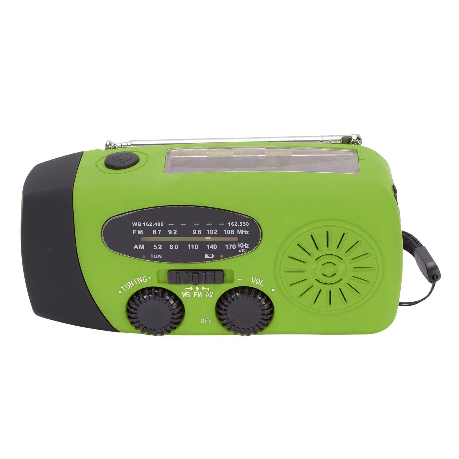 

Аварийное радио с ручным приводом, 3-светодиодным фонариком, AM/FM/NOAA, портативное погодное радио, на солнечной батарее