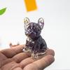 Modern Resin Dog Decor With Blue Lace Agate And Carnelian For Living Room Or Office Space