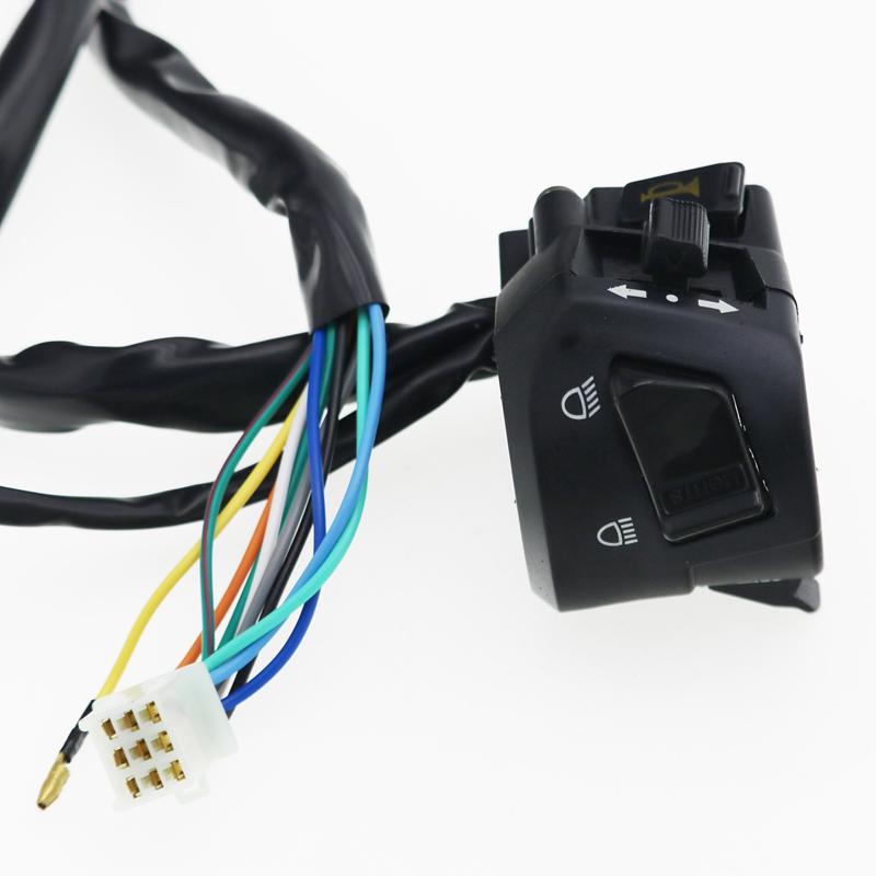 LMoDri Handlebar Control Switch 7/8" 22mm Motorcycle Handlebar Switches with Horn Turn Signal High Low Beam Control With