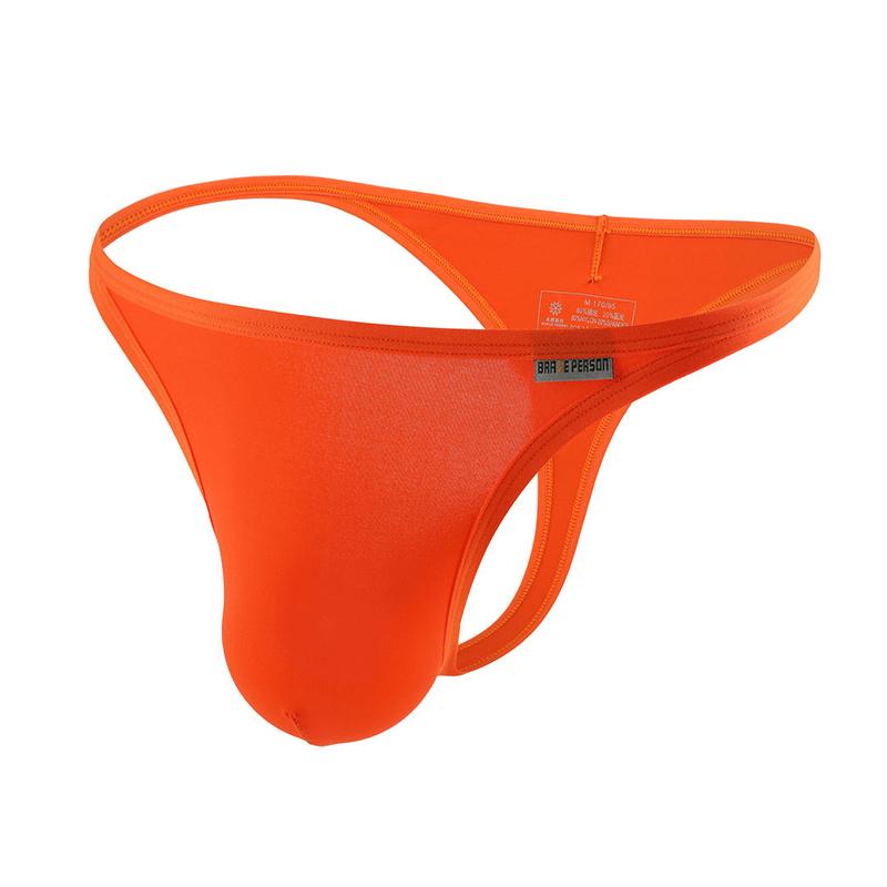 Sexy Low-rise Men's Thongs Solid Color Ultra Soft T-Back Briefs Naked Feel Comfortable Breathable Underwear