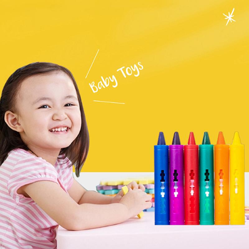 6Pcs Washable Bath Crayons Colorful Drawing In The Tub Easy Clean Crayons Kids Colorful Funny Art Toy Graffiti Bathroom Crayon