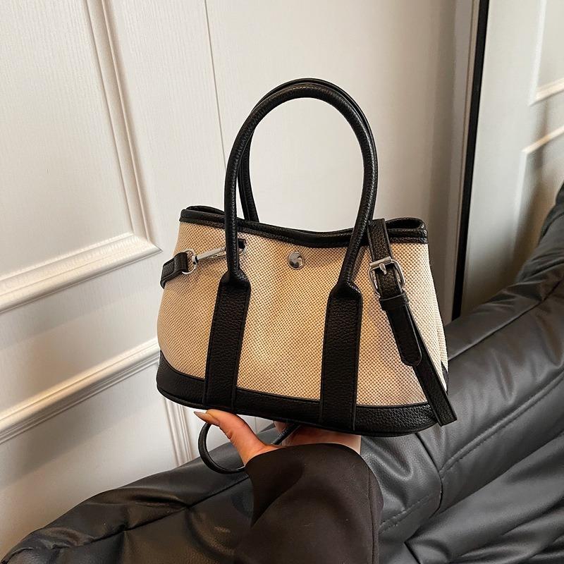 New contrasting color bucket bag women's commuter shoulder messenger bag bag large-capacity casual niche handbag