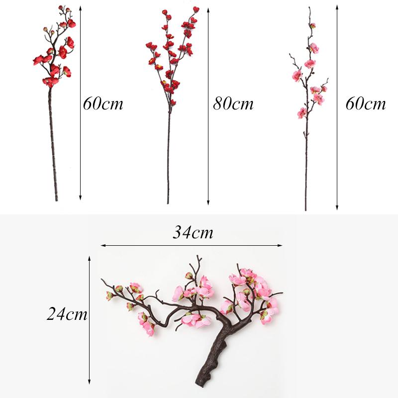 Artificial Flower Cherry Red Artificial Plant Plum Blossom Silk Flower Small Winter Plum