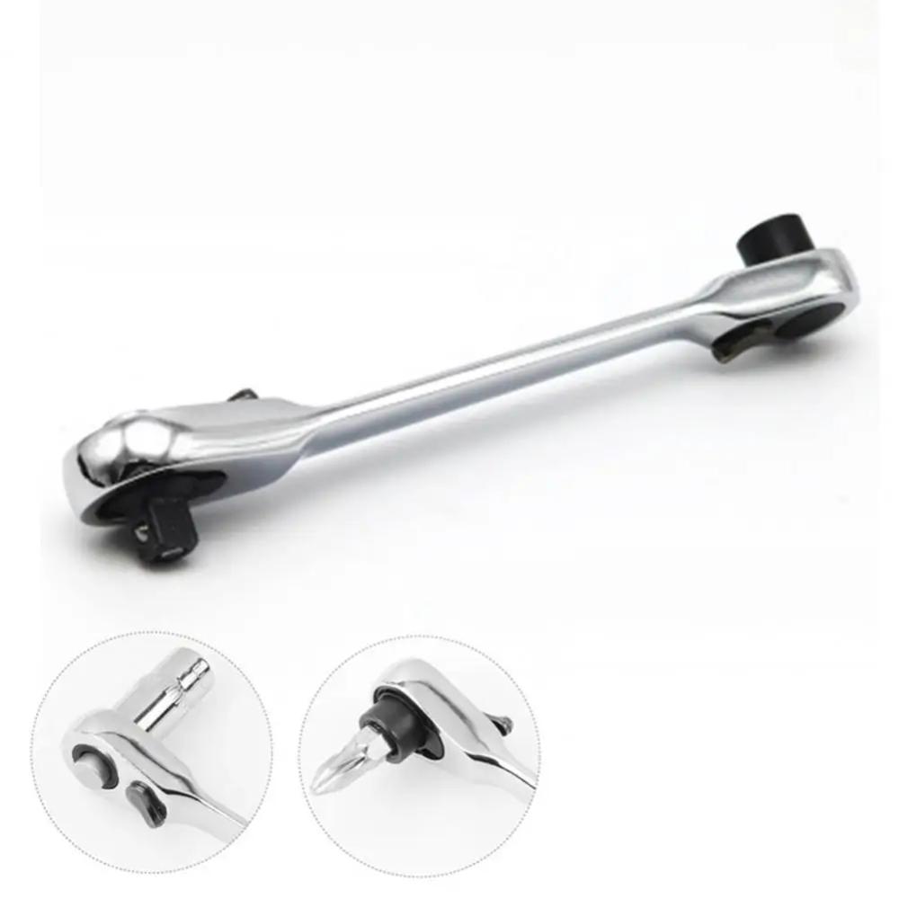 Mini 1/4 inch Double Ended Quick Socket Ratchet Wrench Rod Screwdriver Bit Tool Contain 1 x Ratchet Handle Wrench Tool Parts