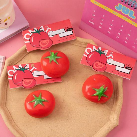 Tomato Squeeze Toy Stress Relief Persimmon Mangosteen Mango Lemon Squeeze Sensory Fidget Toy Slow Rising Stress Ball
