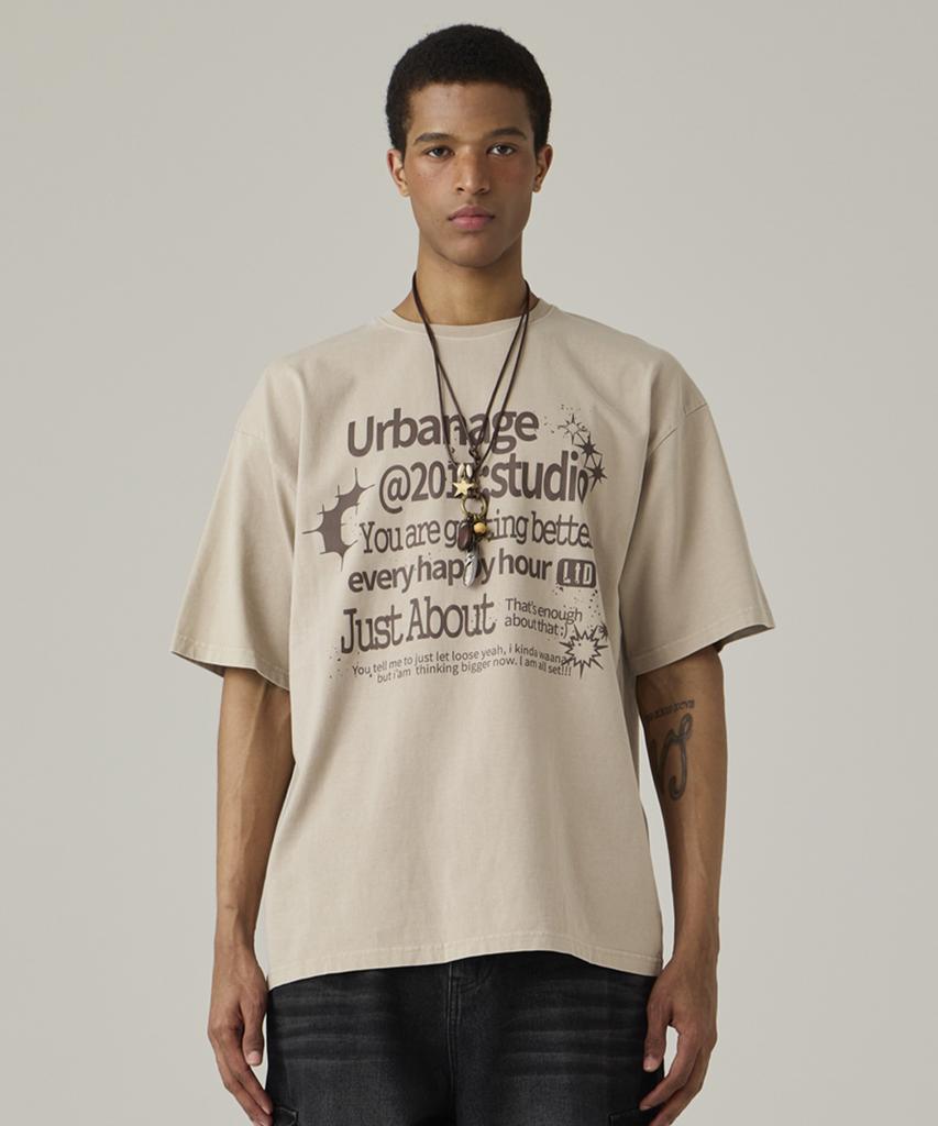 URBANAGE [2Pack] Just About Pigment Oversized Short Sleeve 4 Colors