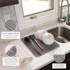 Dish Drying Mat for Kitchen Counter Silicone Drain Pad Heat-resistant Anti-slip Pot Dish Cup Pad Tableware Cushion Tray Placemat