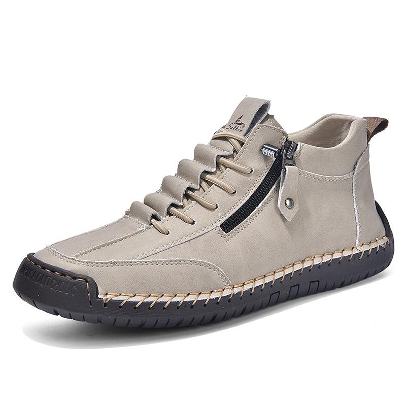 Men's Retro High-Top Casual Leather Shoes - Outdoor Style