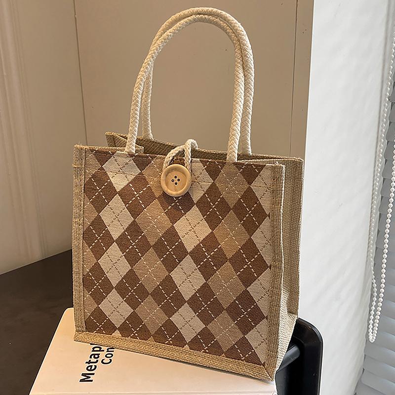 

Льняные сумки для ланча для женщин, маленькая сумка для ланча, сумка для хранения продуктов, функциональная, портативная, для путешествий, пикника на открытом воздухе as the picture