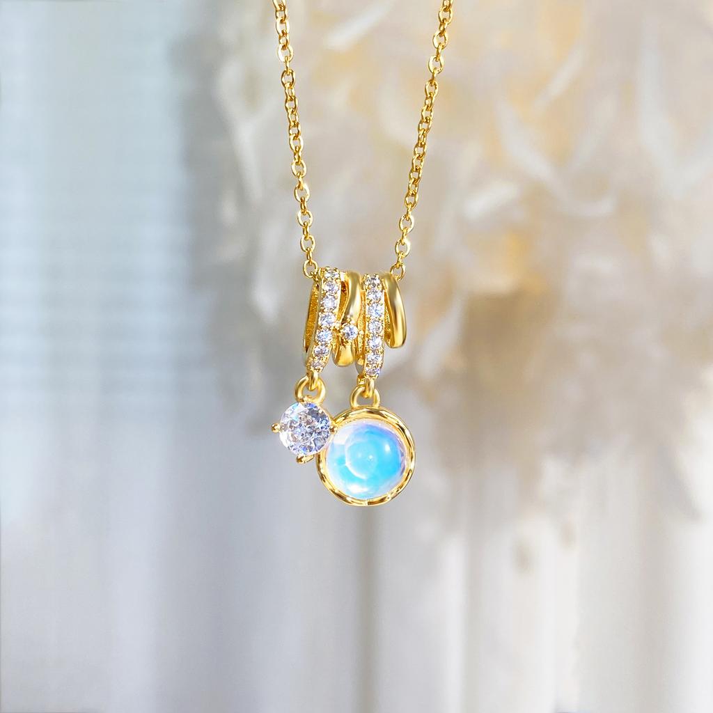 Copper Plated 18k Real Gold Love Necklace Zircon Collarbone Chain Exquisite Versatile Necklace Women's Accessories