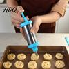 Handheld Baking Press for Cookies Stainless Steel Cookie Decorating Piping Kit Ergonomic Push Dispenser And Durable Nozzles Design Icing Dough Cream