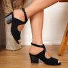 Fashion 2025 Summer Hot Sale Heeled Sandals Women New Simple Fishmouth High Heels Women Shoes Fashion Stiletto Square Heel Women Sandals