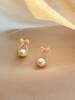 Women Earrings Butterfly Cubic Zircon Knot Special Occasion Fine Craftsmanship Pearl Color Needle SmallTrendy Ear Studs