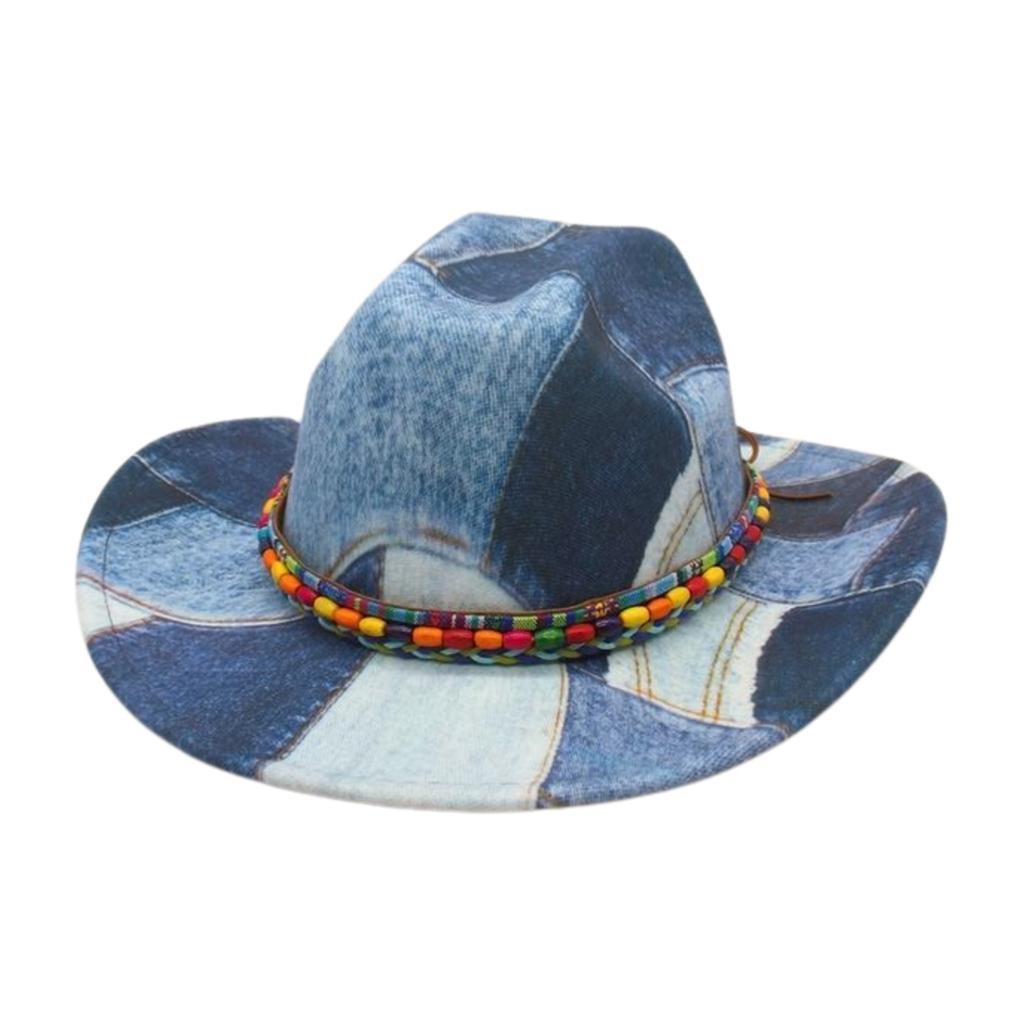 Color Matching Skittles Accessories Jazz Hat Retro Western Cowboy Top Hat Stage Catwalk Concave Stage Hat