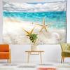 Beach Starfish Scenery Tapestry Wall Hanging Natural Minimalist Art Bohemian Hippie Bedroom Living Room Home Decor