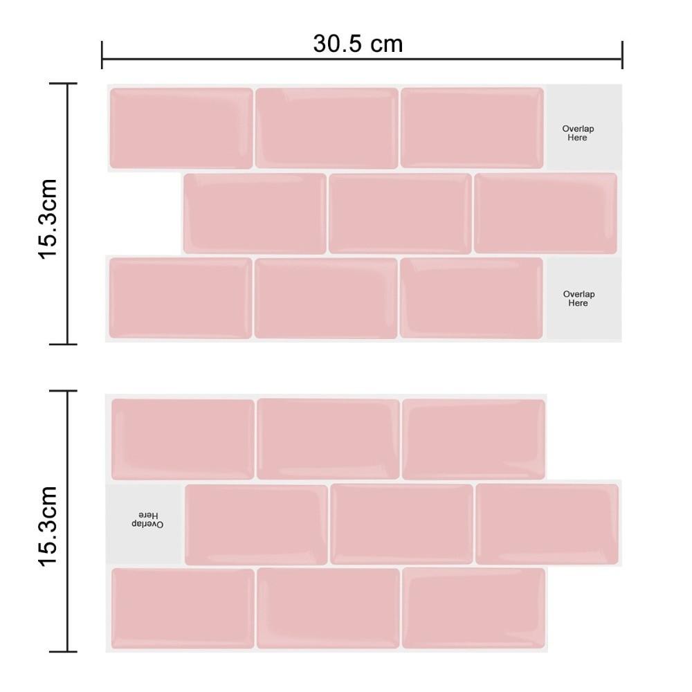 2 шт. Самоклеювальні кухонні шпалери Однотонні Водонепроникні Плитка для ванної Клейкі наклейки Потовщені Водонепроникні Наклейки для декору стін
