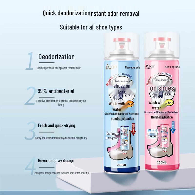 Спрей для усунення запаху взуття та шкарпеток: Освіжіть взуття, шафи та кросівки