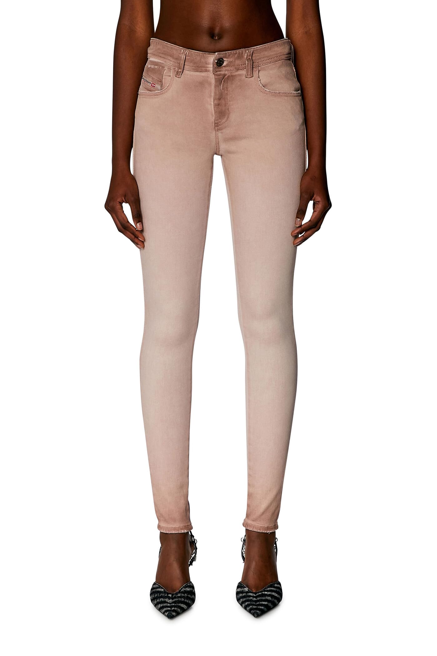 

Diesel Women s SLANDY Super Skinny Denim (A0410809H82), Size 27, Pink/Orange, Size 33I